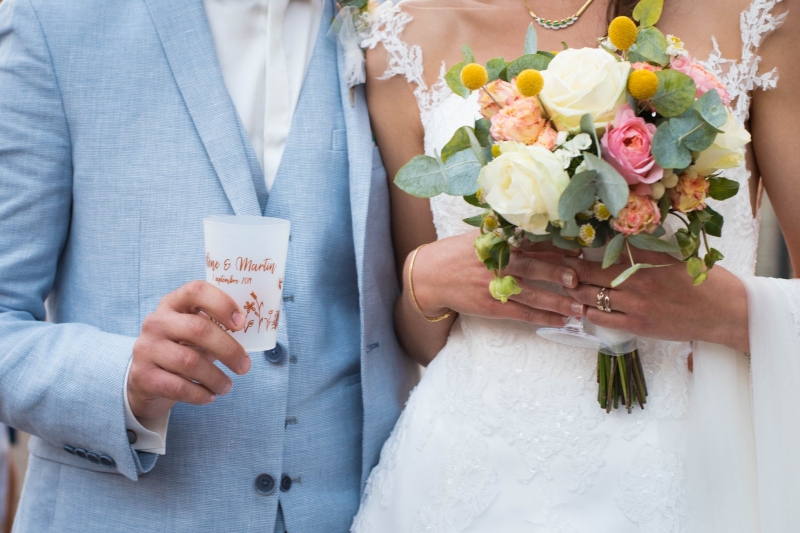 Verres personnalisés pour mariages
