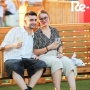 Toasting with reusable glasses at the Alma Occident festival