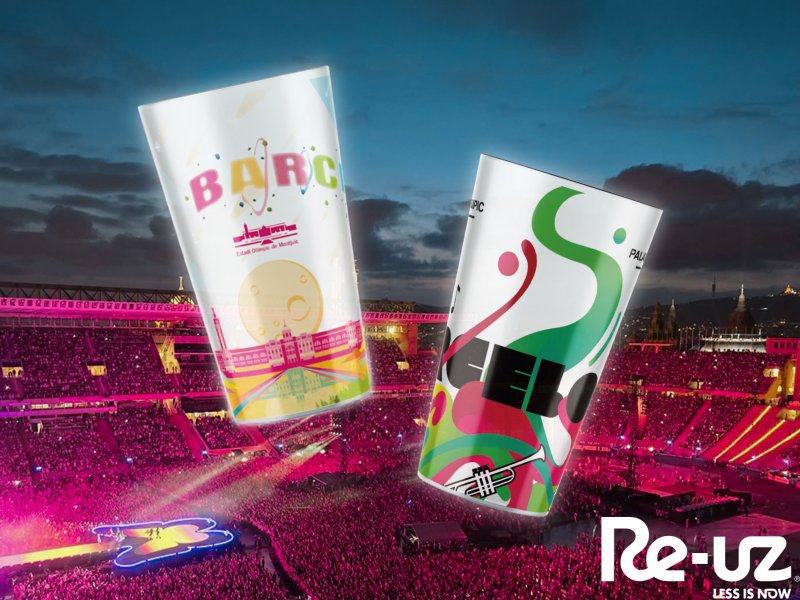 Palau Sant Jordi et le Stade Olympique Lluís Companys ont confié à Re-uz la gestion de leurs nouveaux gobelets réutilisables