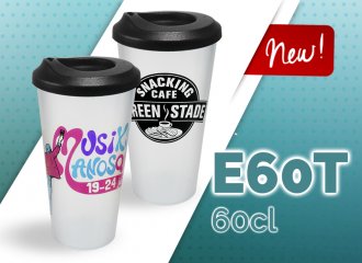 New 50/60 cl reusable cup with lid